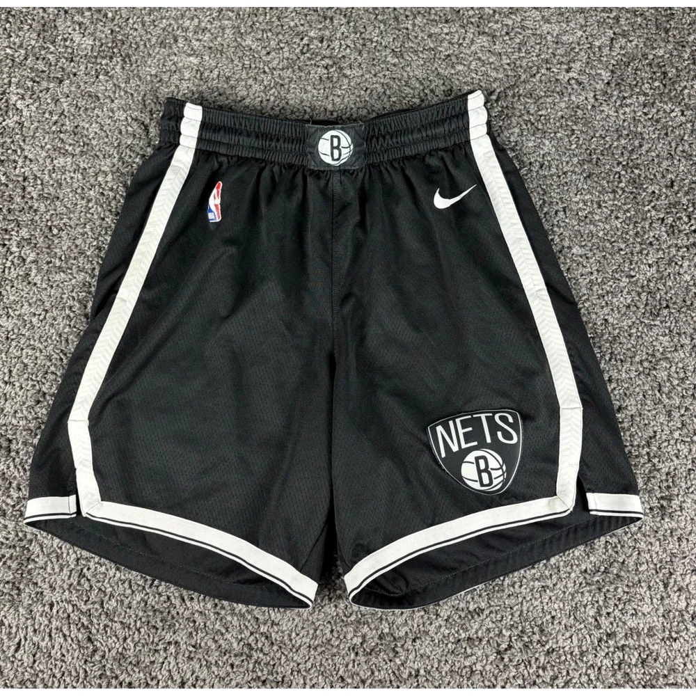Nike Brooklyn Nets NBA Authentic Mesh Shorts Black White Mens 42 XL Dri-FIT